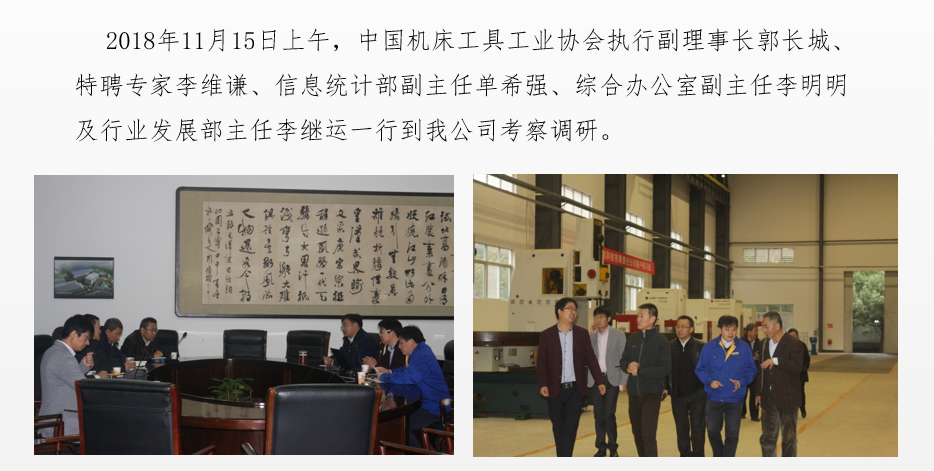 中國機(jī)床工具工業(yè)協(xié)會領(lǐng)導(dǎo)蒞臨我公司考察調(diào)研