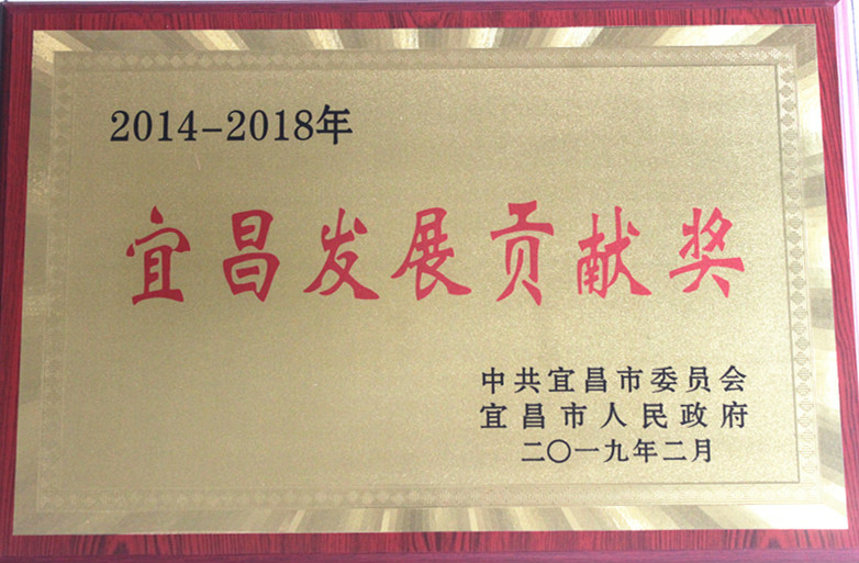 公司獲“宜昌發(fā)展貢獻(xiàn)獎”榮譽